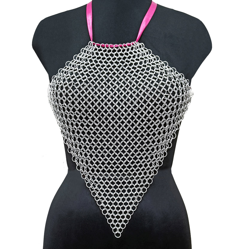 Medieval Aluminum Chainmail Top for Women Gothic Fantasy Festival Halloween Costume