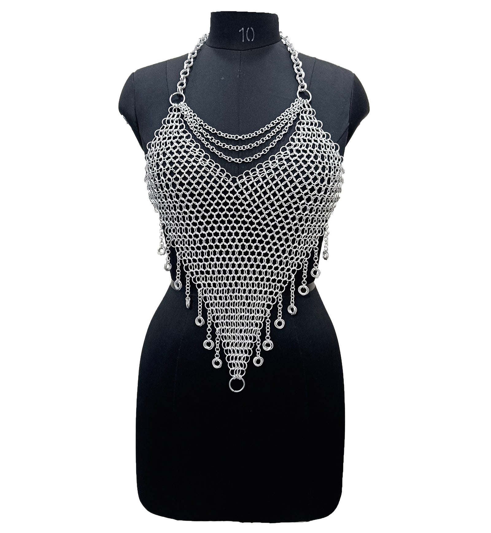 Medieval Aluminum Chainmail Top Butted Ring Fantasy Bra for Renaissance Faire and Halloween Gift