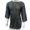 Mild Steel Chainmail Shirt Flat Riveted with Washer Ring Half Sleeve Hauberk Armor