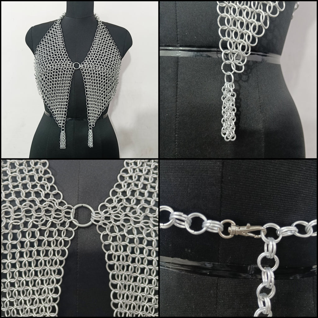 Women’s Aluminum Chainmail Top Handmade Fantasy Armor Renaissance Faire Halloween Gift