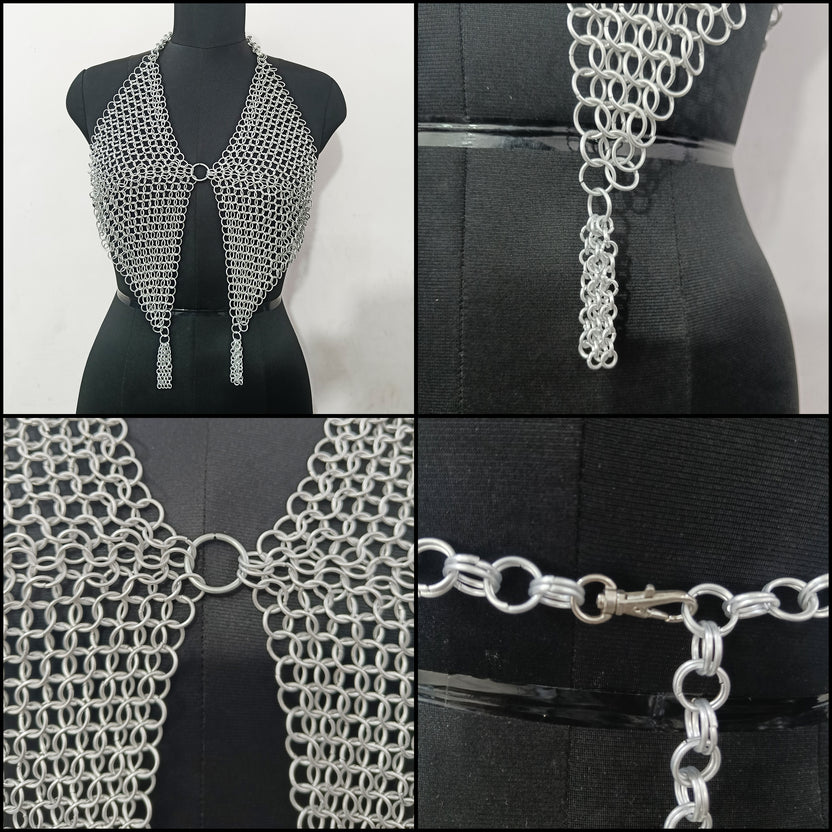 Women’s Aluminum Chainmail Top Handmade Fantasy Armor Renaissance Faire Halloween Gift