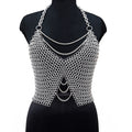 Medieval Chainmail Top for Women Aluminum Halter Bra Gothic LARP Armor Cosplay Halloween Festival Outfit