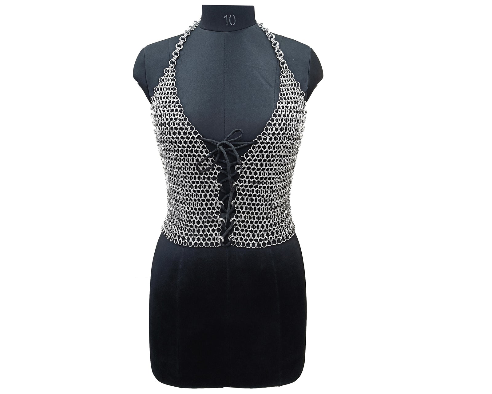 Handmade Aluminum Chainmail Top Lightweight Silver Armor Medieval Gothic Festival Costume