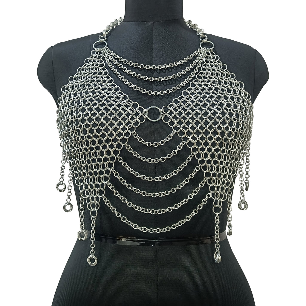 Handmade Aluminum Chainmail Top Lightweight Butted Ring Bra Women's Party Outfit