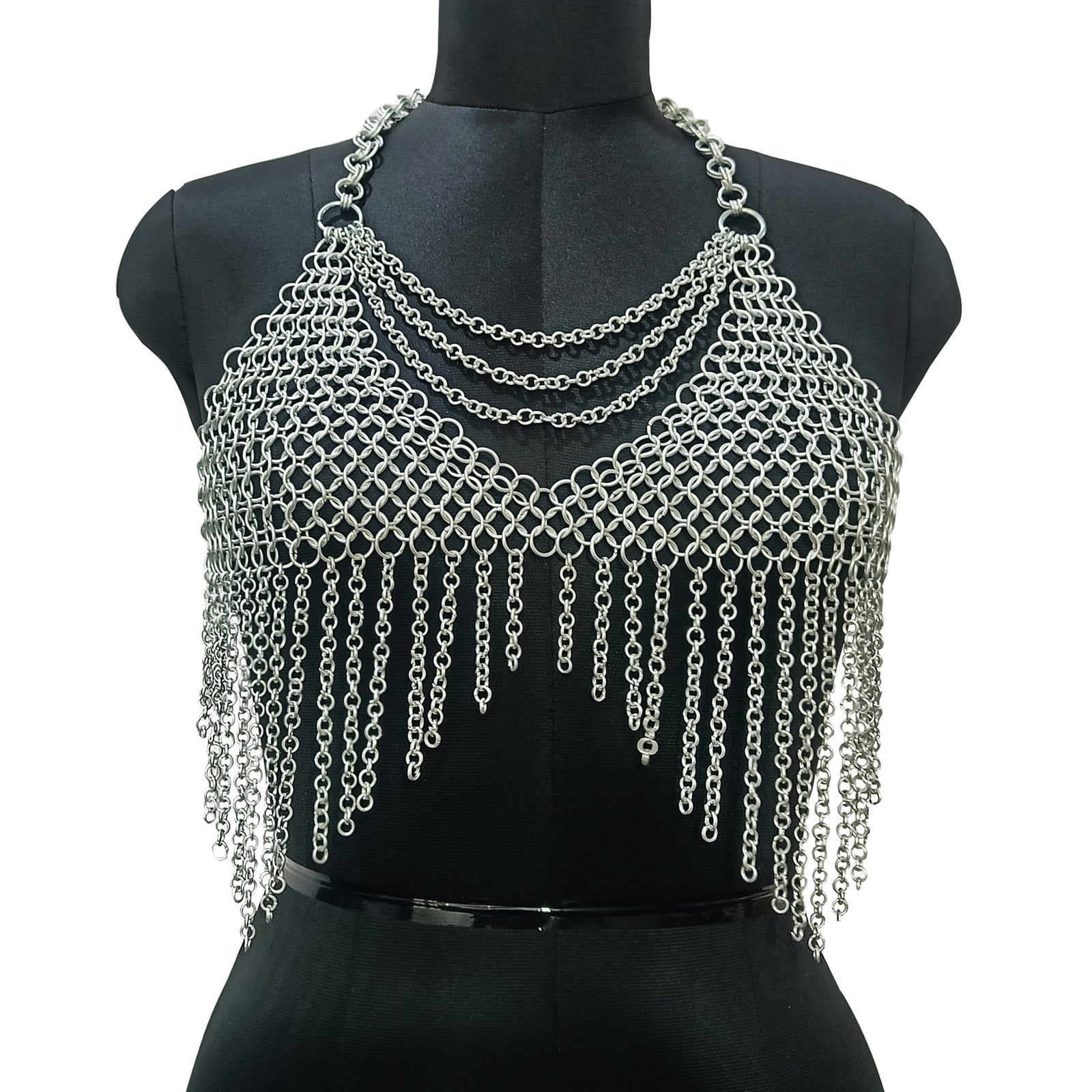 Handmade Chainmail Top Aluminum Fantasy Bra Gothic Rave Festival Outfit Renaissance Faire Armor