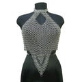 Medieval Aluminum Chainmail Top Halter Neck 10mm Ring Women Fantasy Costume Outfit Festival Wear