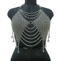 Medieval Chainmail Top for Women Aluminum Fantasy Festival Outfit Gothic Halloween Costume