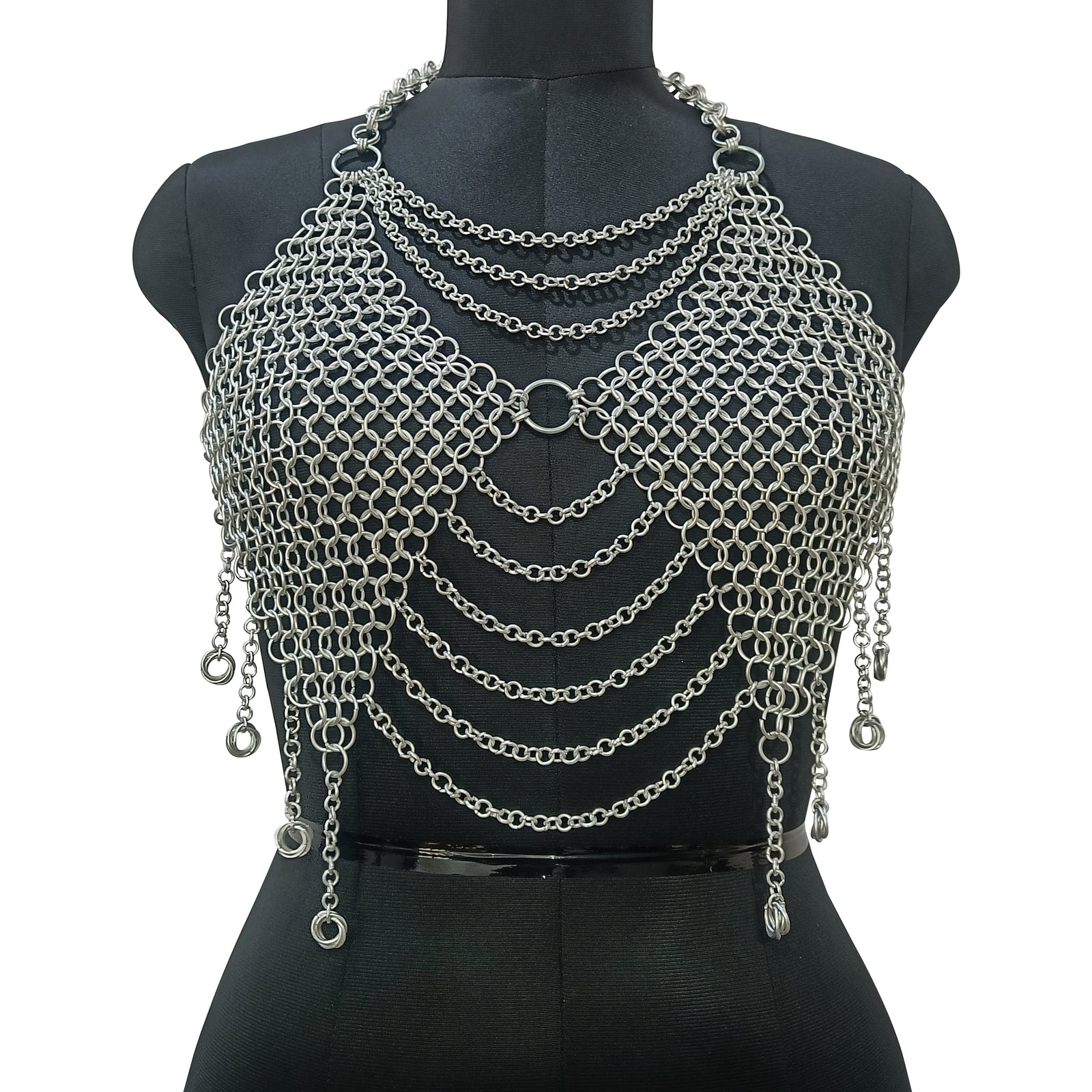 Medieval Chainmail Top for Women Aluminum Fantasy Festival Outfit Gothic Halloween Costume