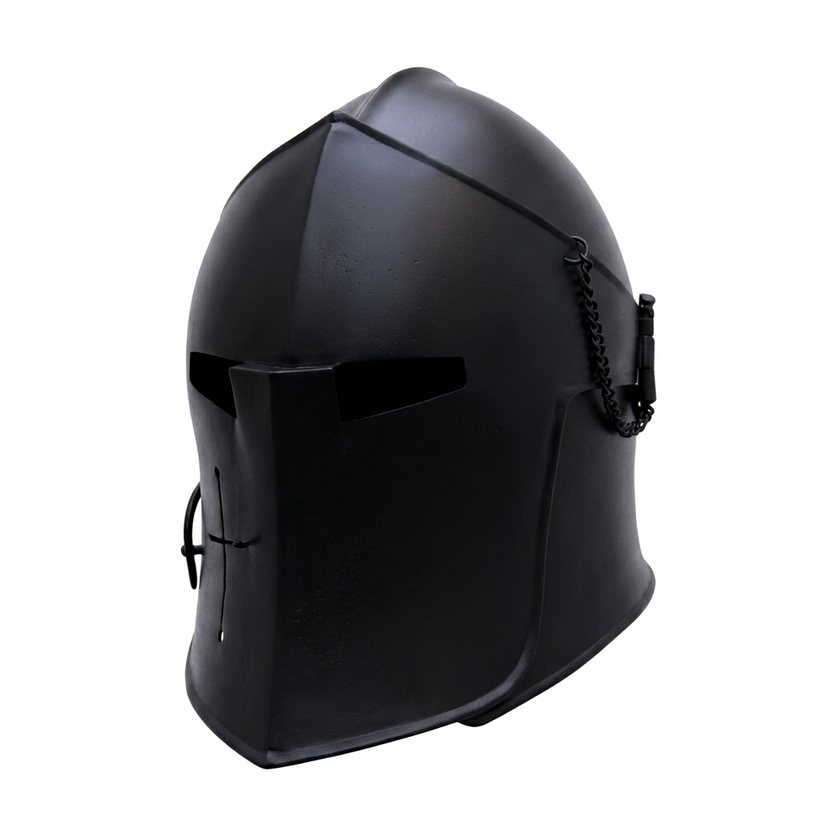 Medieval Black Barbuta Helmet Mild Steel Knight Armor for LARP Cosplay and Reenactment