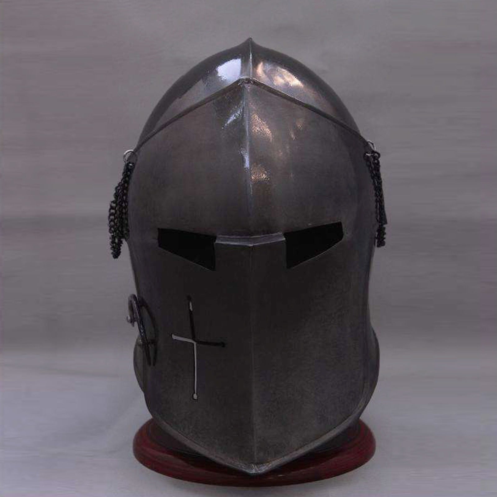 Antique Barbuta Helmet Handmade Medieval Knight Mild Steel Armor for LARP and Historical Display