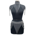 Medieval Chainmail Collar and Skirt Set Aluminum Women's Body Jewelry Fantasy Festival Costume
