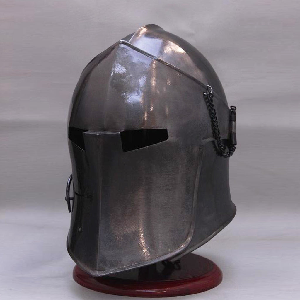 Antique Barbuta Helmet Handmade Medieval Knight Mild Steel Armor for LARP and Historical Display