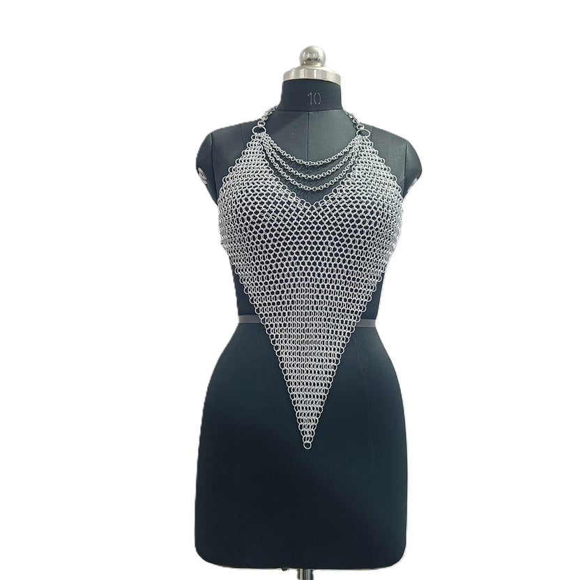 Handmade Aluminum Chainmail Bra Top Fantasy Festival Outfit for Women Halloween Gift