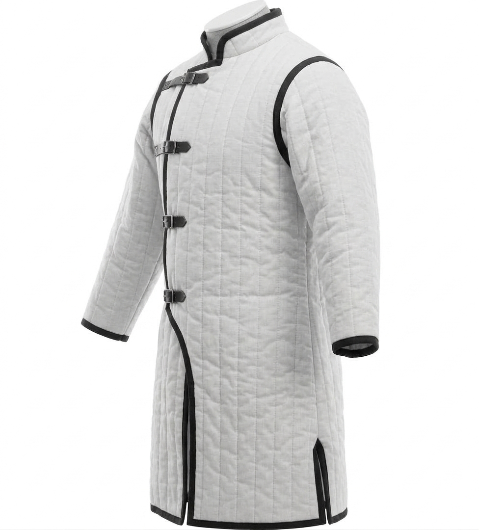 Medieval Gambeson Coat Cotton Padded Long Length Knight Aketon Jacket