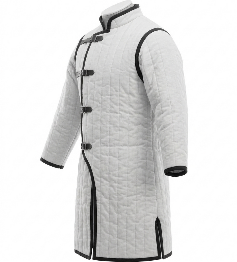 Medieval Gambeson Coat Cotton Padded Long Length Knight Aketon Jacket
