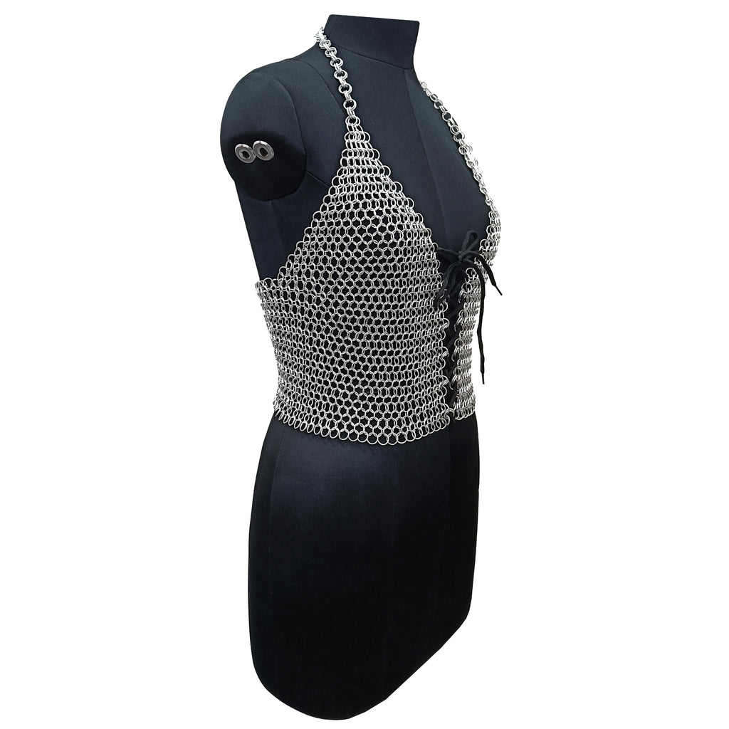 Handmade Aluminum Chainmail Top Lightweight Silver Armor Medieval Gothic Festival Costume