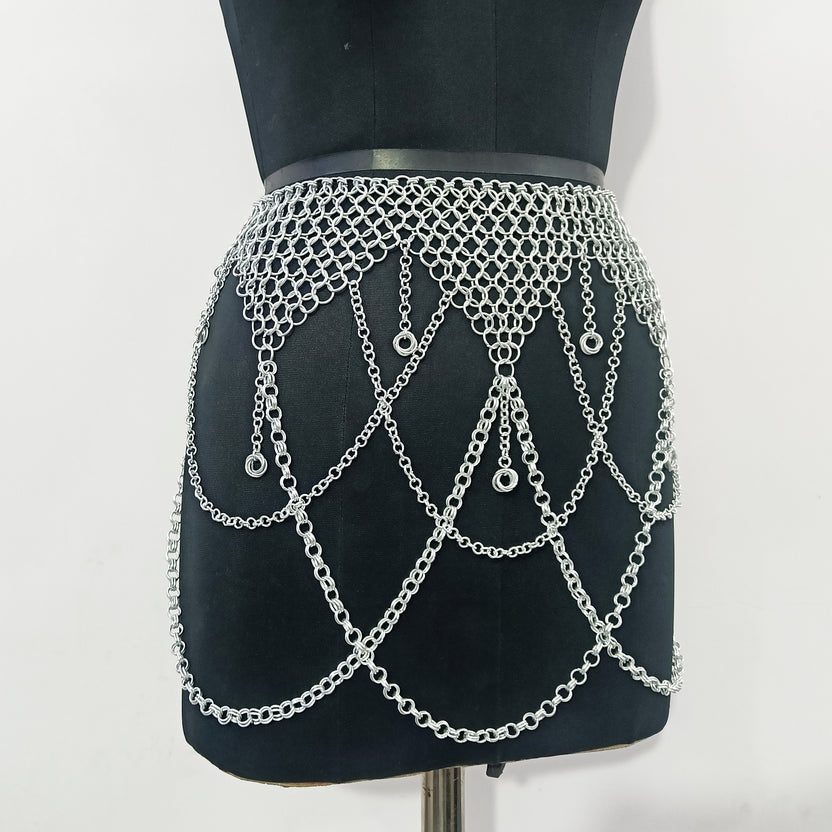 Women's Aluminum Chainmail Skirt Medieval Festival Renaissance Faire Costume