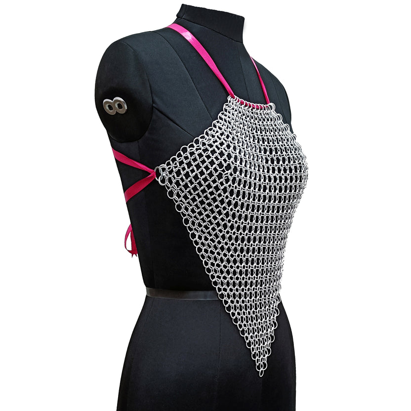 Medieval Aluminum Chainmail Top for Women Gothic Fantasy Festival Halloween Costume