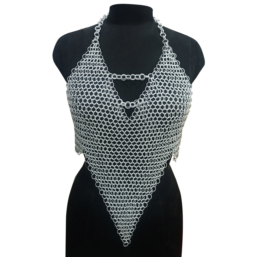 Medieval Aluminum Chainmail Top for Women Handmade Fantasy Armor Renaissance Faire LARP Festival Costume