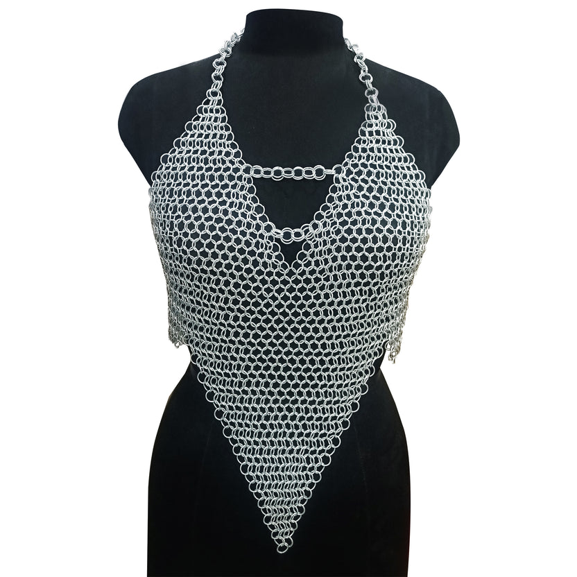Medieval Aluminum Chainmail Top for Women Handmade Fantasy Armor Renaissance Faire LARP Festival Costume