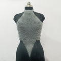 Medieval Aluminum Chainmail Top for Women Fantasy Festival Rave Outfit Gothic Halloween Costume Handmade Armor