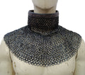 Mild Steel Chainmail Round Collar Flat Riveted Rings Neck Protection Armor for Cosplay and Reenactment