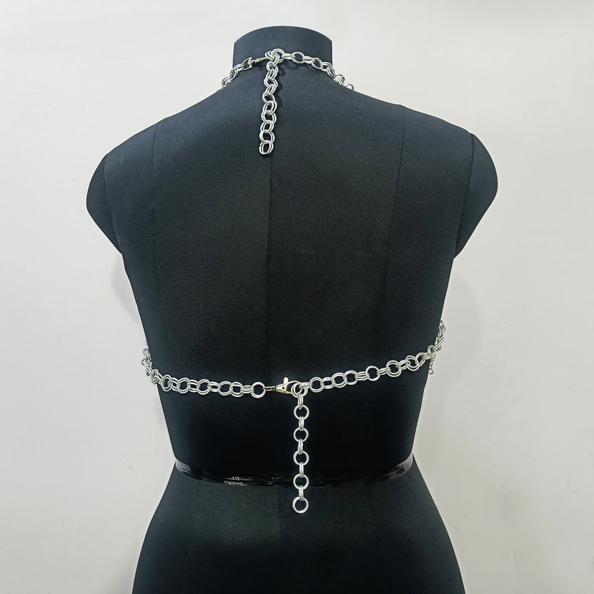 Handmade Chainmail Top Aluminum Fantasy Bra Gothic Rave Festival Outfit Renaissance Faire Armor