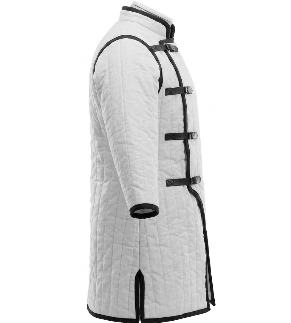 Medieval Gambeson Coat Cotton Padded Long Length Knight Aketon Jacket