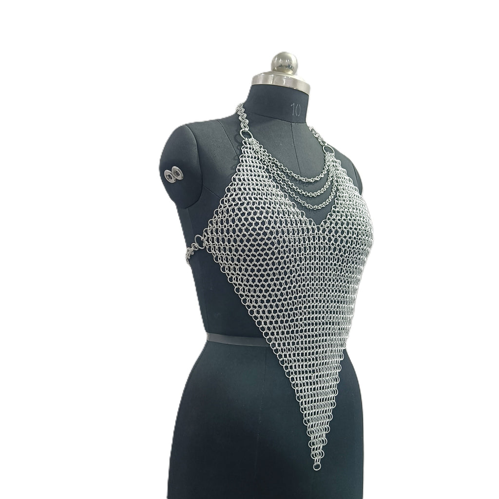 Handmade Aluminum Chainmail Bra Top Fantasy Festival Outfit for Women Halloween Gift