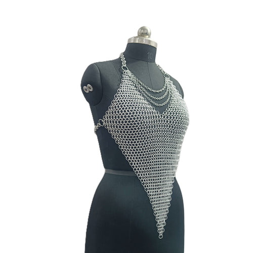 Handmade Aluminum Chainmail Bra Top Fantasy Festival Outfit for Women Halloween Gift