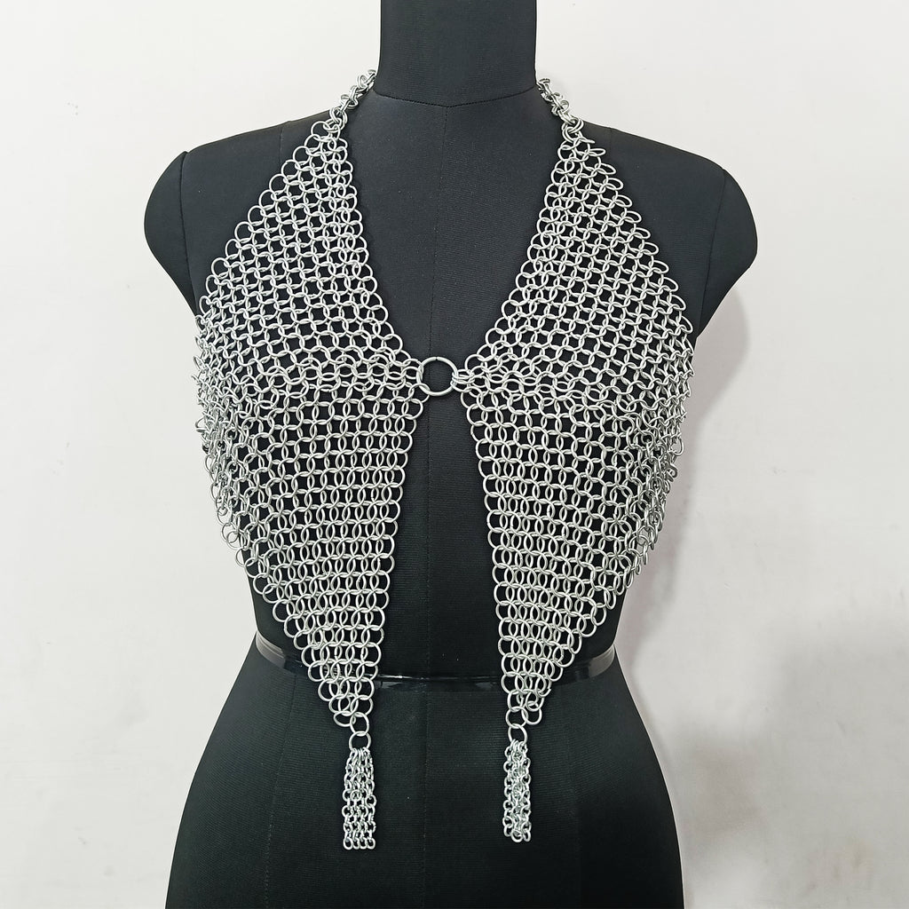 Women’s Aluminum Chainmail Top Handmade Fantasy Armor Renaissance Faire Halloween Gift