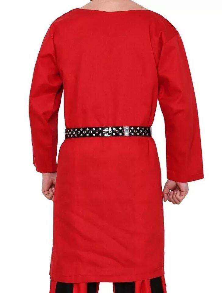 Authentic Medieval Viking Red Tunic Cotton LARP Renaissance Costume and Halloween