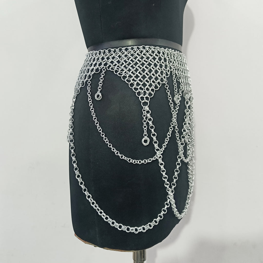 Women's Aluminum Chainmail Skirt Medieval Festival Renaissance Faire Costume
