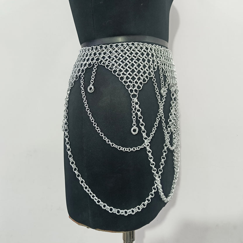 Women's Aluminum Chainmail Skirt Medieval Festival Renaissance Faire Costume