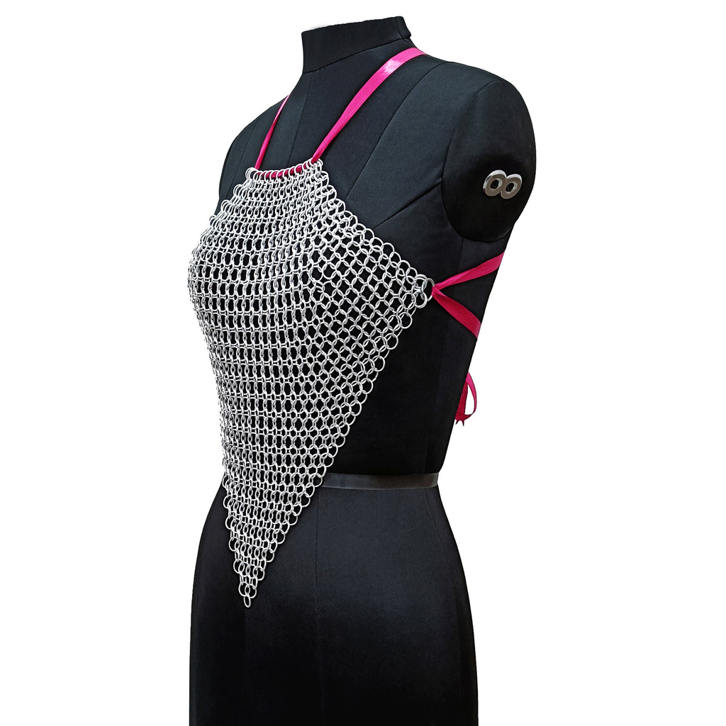 Medieval Aluminum Chainmail Top for Women Gothic Fantasy Festival Halloween Costume