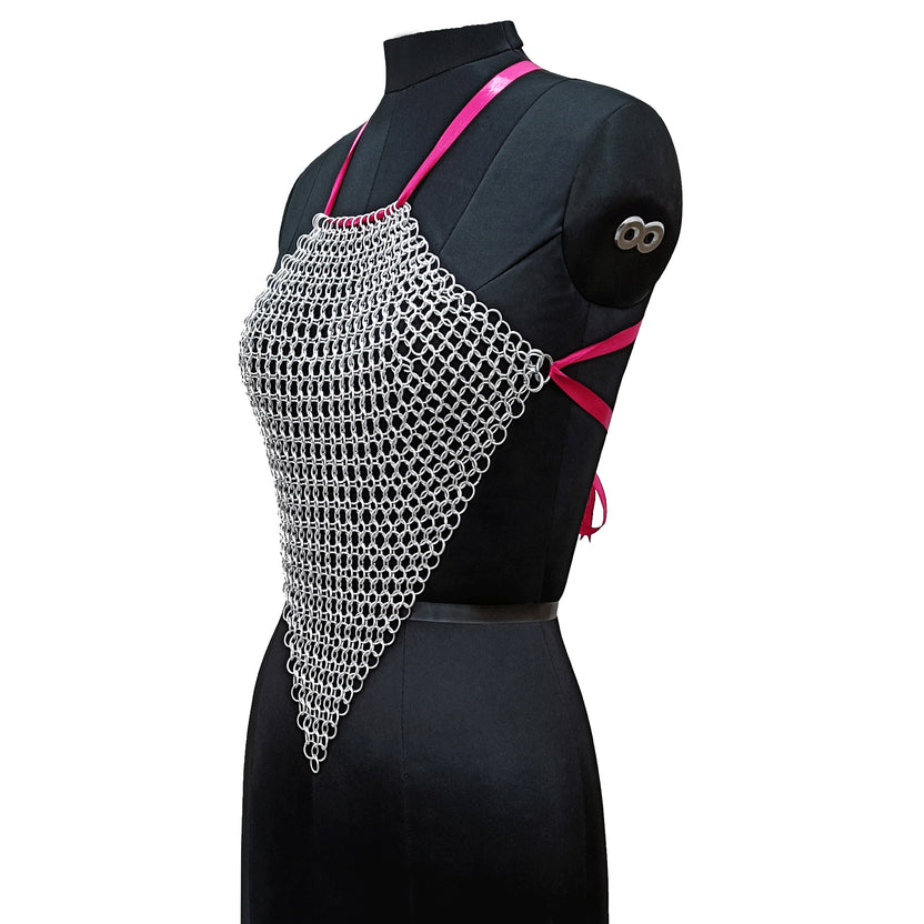 Medieval Aluminum Chainmail Top for Women Gothic Fantasy Festival Halloween Costume
