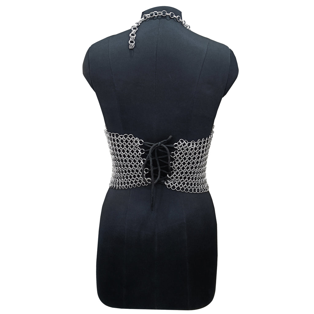 Handmade Aluminum Chainmail Top Lightweight Silver Armor Medieval Gothic Festival Costume