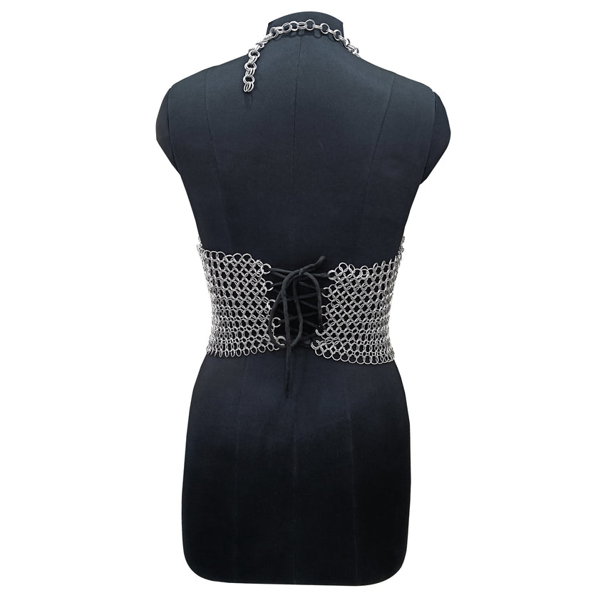 Handmade Aluminum Chainmail Top Lightweight Silver Armor Medieval Gothic Festival Costume