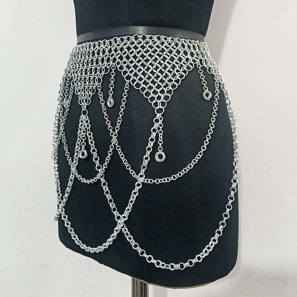 Women's Aluminum Chainmail Skirt Medieval Festival Renaissance Faire Costume