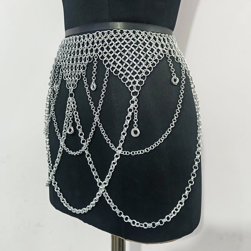Women's Aluminum Chainmail Skirt Medieval Festival Renaissance Faire Costume