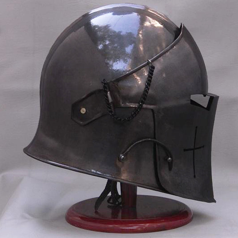 Antique Barbuta Helmet Handmade Medieval Knight Mild Steel Armor for LARP and Historical Display
