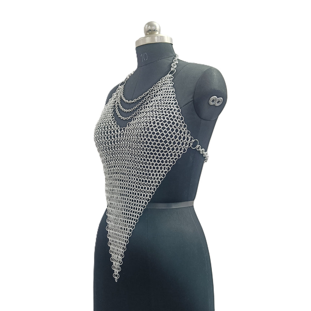 Handmade Aluminum Chainmail Bra Top Fantasy Festival Outfit for Women Halloween Gift