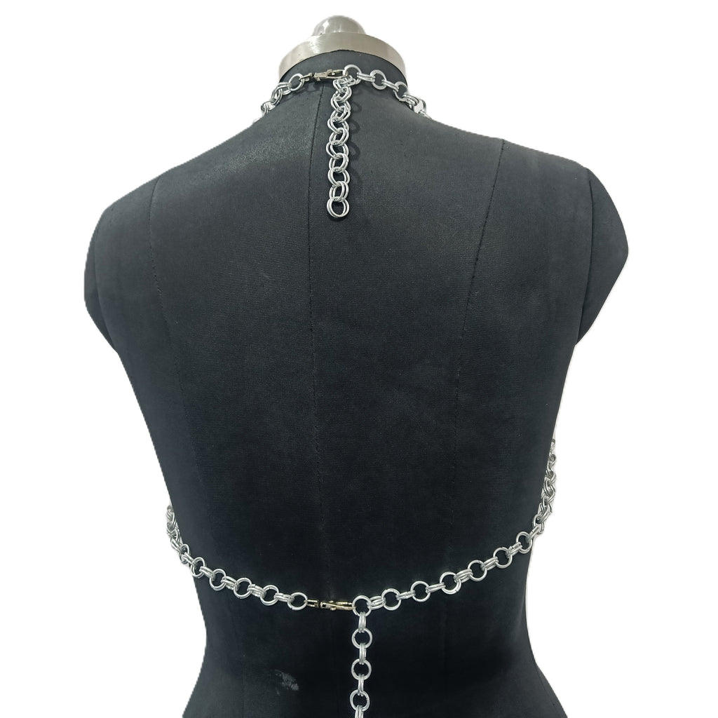 Medieval Aluminum Chainmail Top Butted Ring Fantasy Bra for Renaissance Faire and Halloween Gift