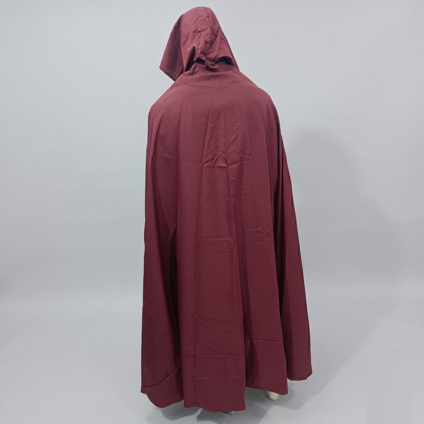 Medieval Templar Cotton Hooded Cloak and Tunic Set Red and Black Crusader Costume for Halloween