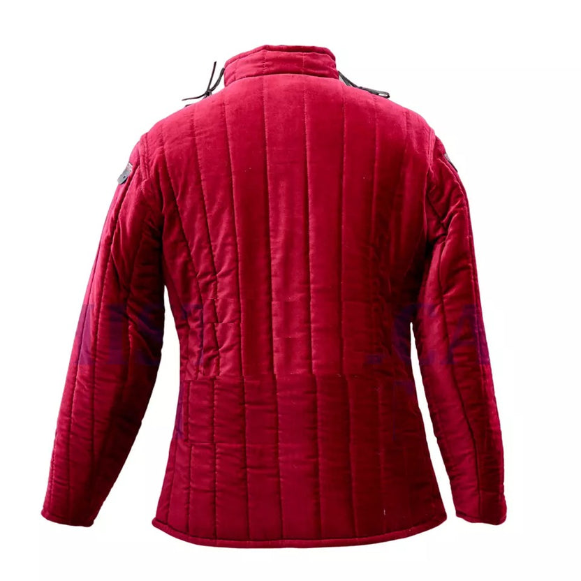 Medieval Cotton Padded Gambeson Coat Full Sleeve Aketon Jacket for Cosplay and LARP