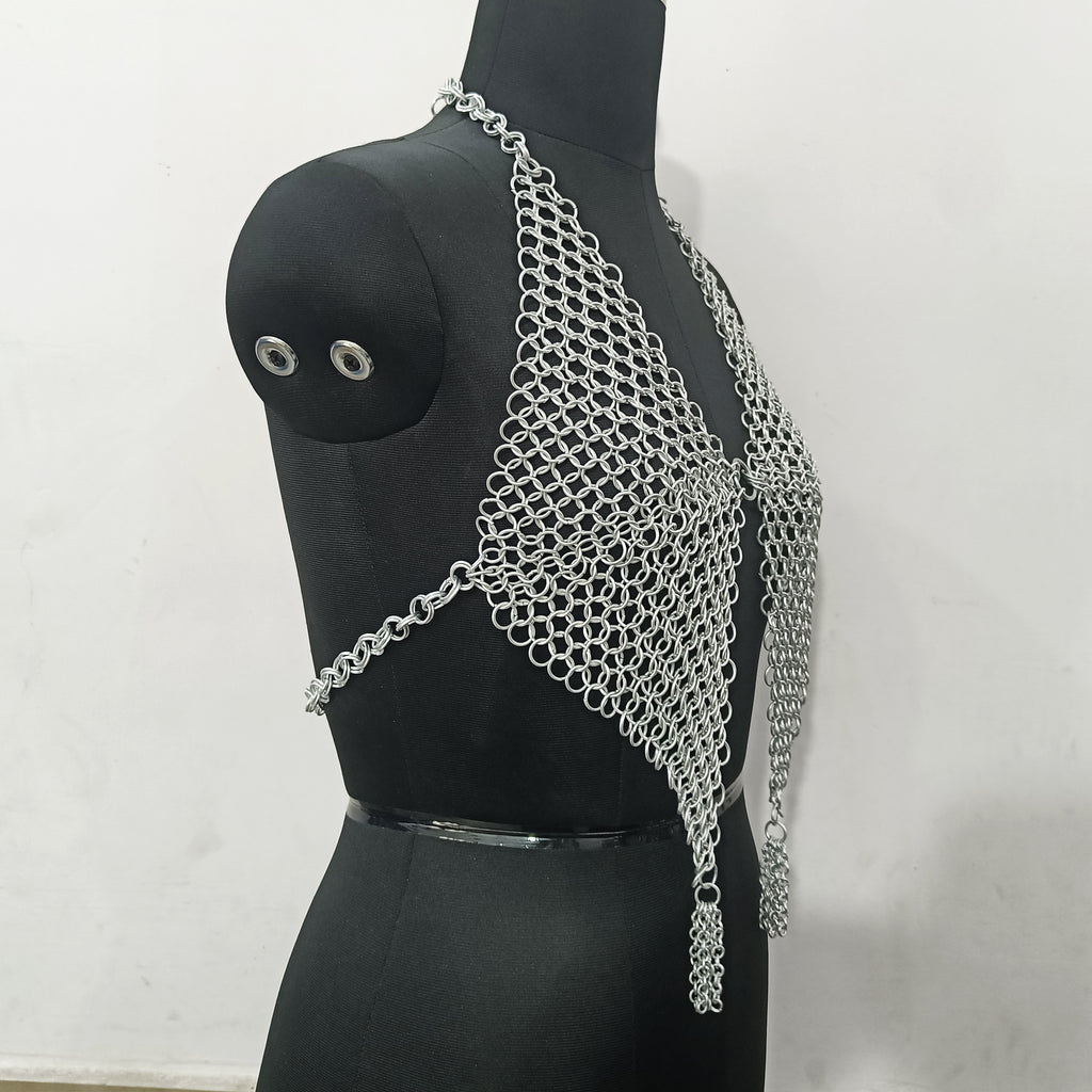 Women’s Aluminum Chainmail Top Handmade Fantasy Armor Renaissance Faire Halloween Gift