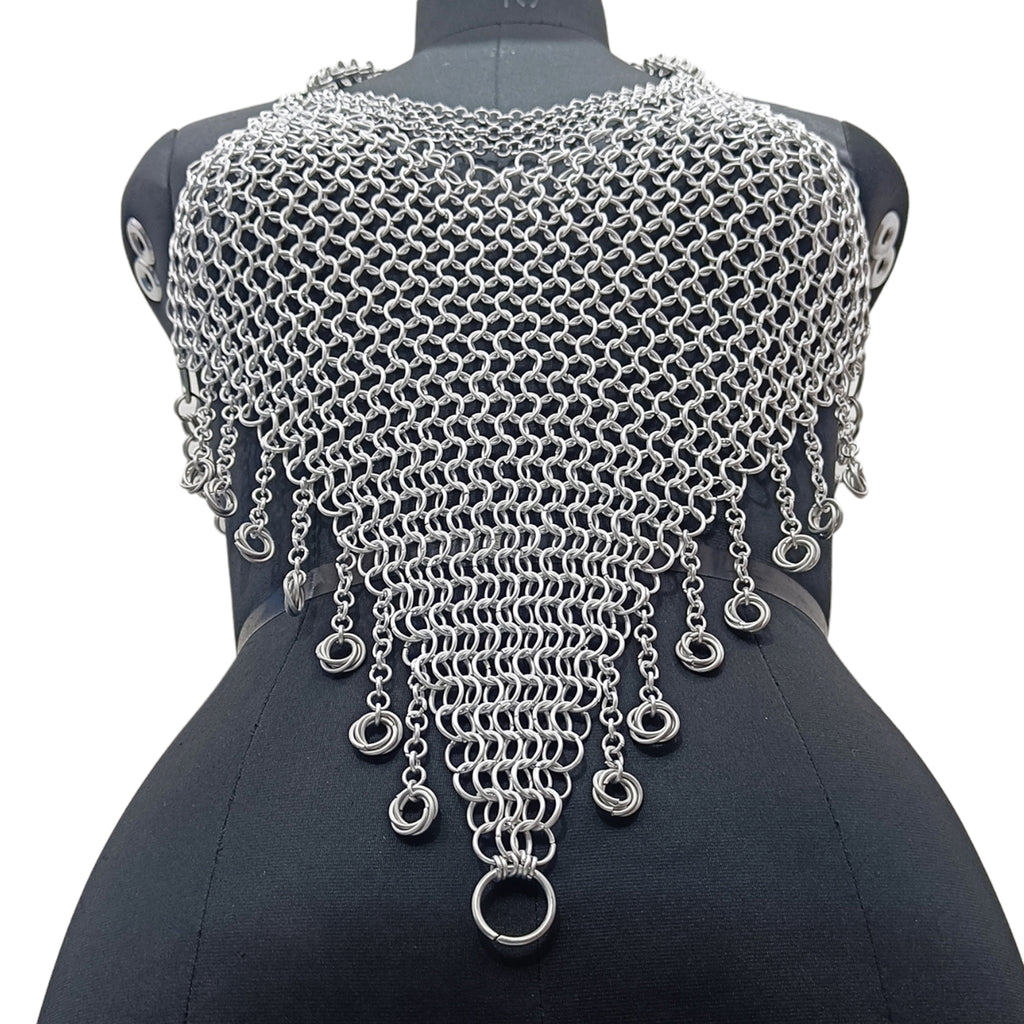 Medieval Aluminum Chainmail Top Butted Ring Fantasy Bra for Renaissance Faire and Halloween Gift