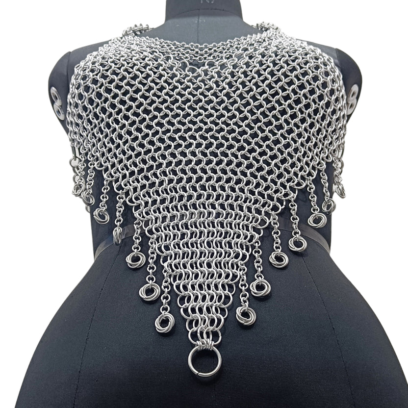Medieval Aluminum Chainmail Top Butted Ring Fantasy Bra for Renaissance Faire and Halloween Gift