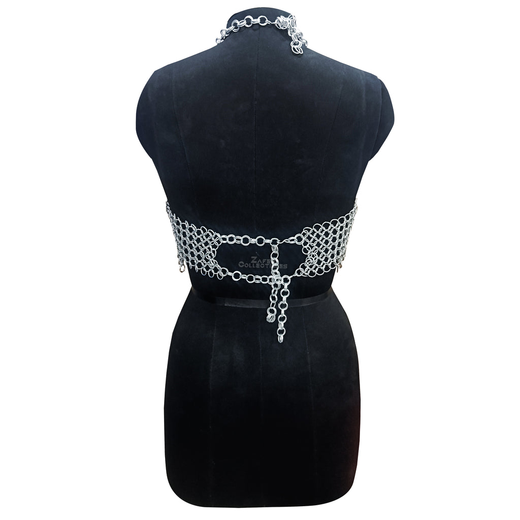 Medieval Aluminum Chainmail Top for Women Handmade Fantasy Armor Renaissance Faire LARP Festival Costume