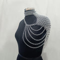 Aluminum Chainmail Collar Handmade Butted Ring Shoulder Jewlery for Ren Faire